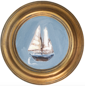 Sailboat 4 -5x5 (~7"x7 framed)