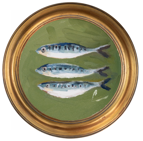 Sardines -8x8 (~10"x10 framed)