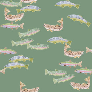 Tight Lines in Green- Fabric