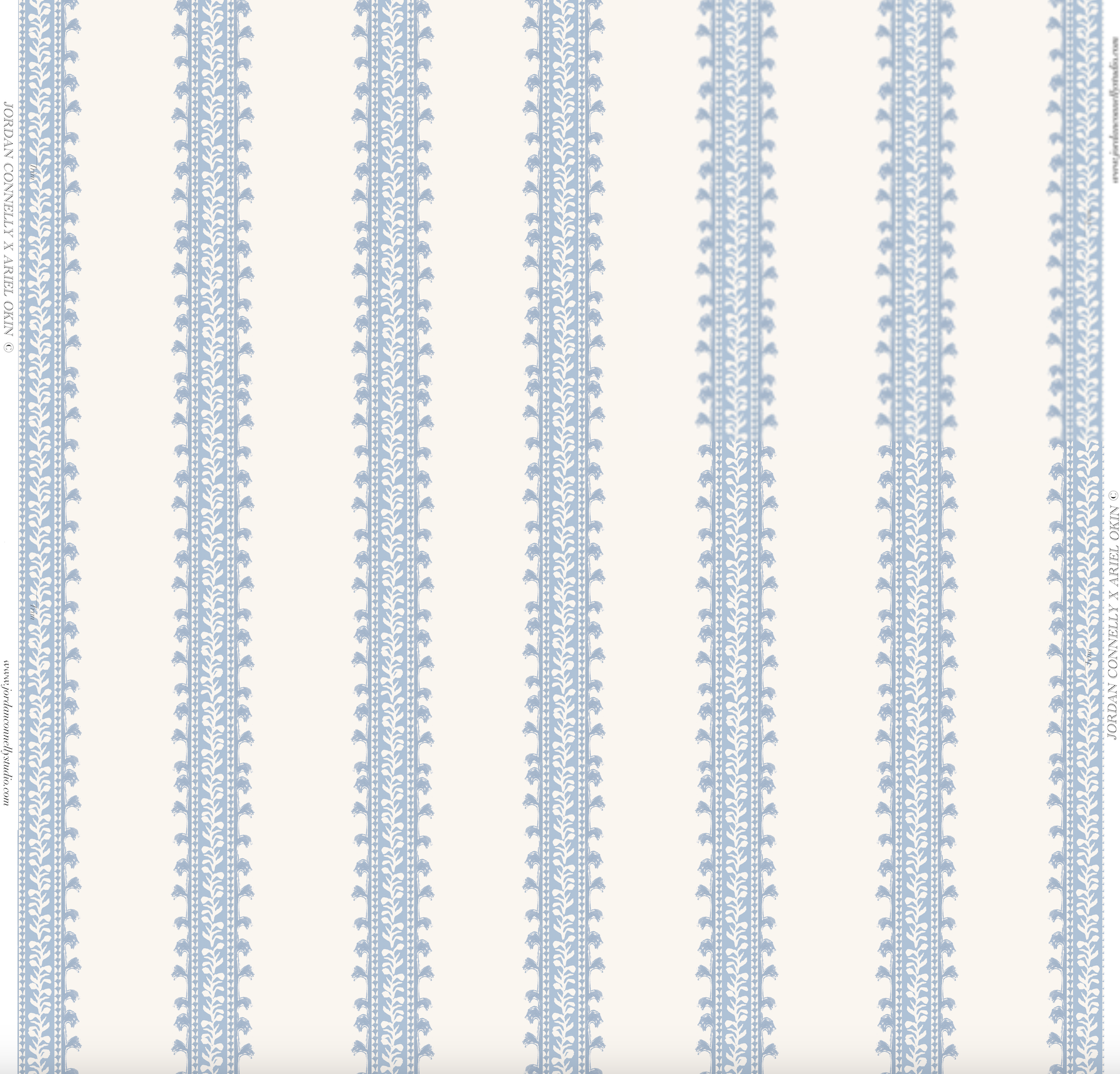 Forged Vine in Blue- Wallpaper