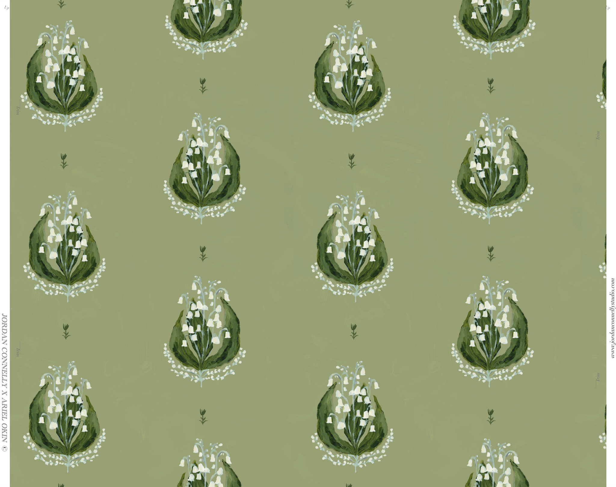 Lily of the Valley in Green- Wallpaper