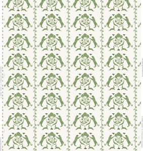 Leopards & Hares in Green- Fabric