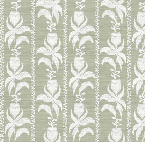Blocked Tulips in Green- Fabric
