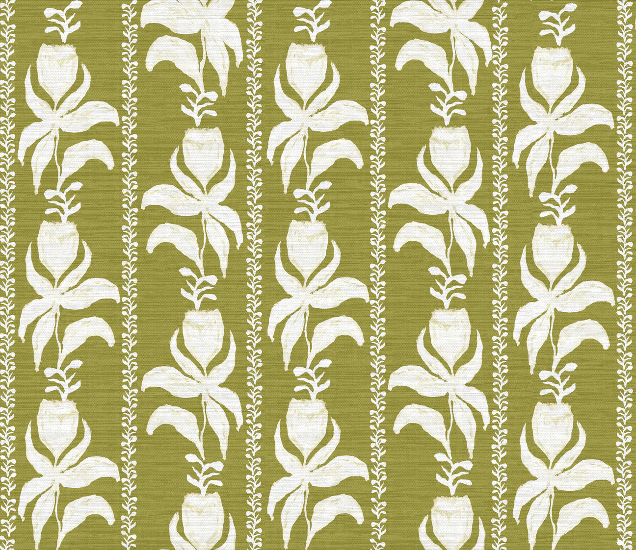 Blocked Tulips in Chartreuse- Fabric