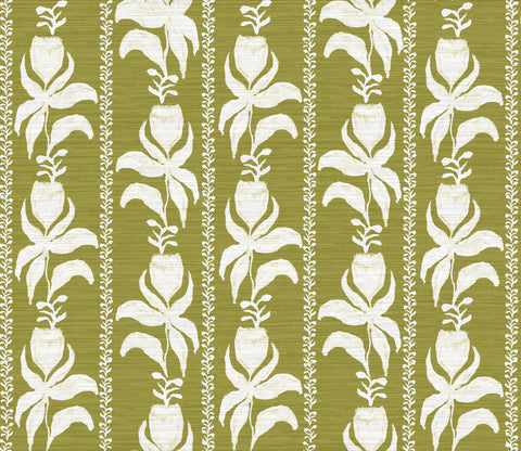 Blocked Tulips in Chartreuse- Fabric