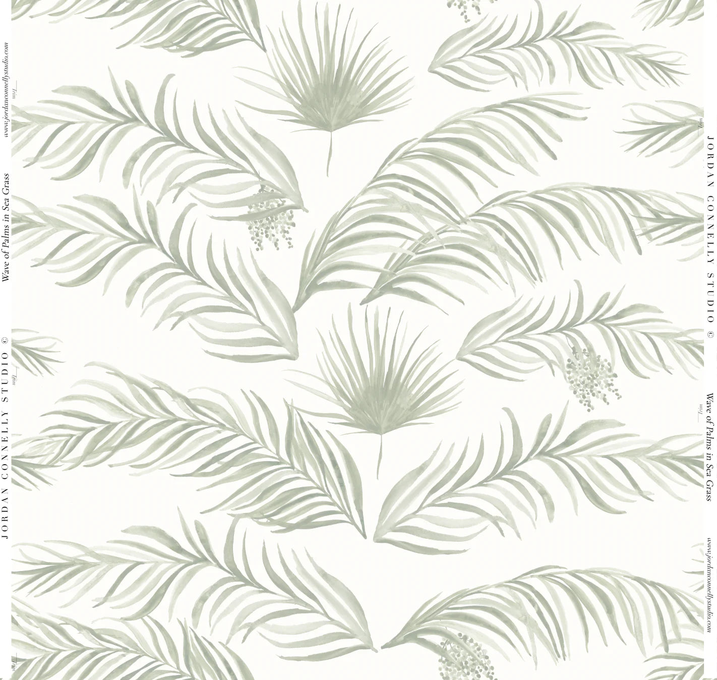 Wave of Palms in Sea Grass- Fabric