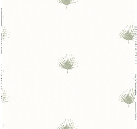 Mini Palm Frond in Sea Grass- Fabric