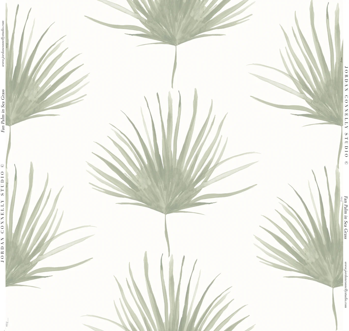Palm Frond in Sea Grass- Fabric
