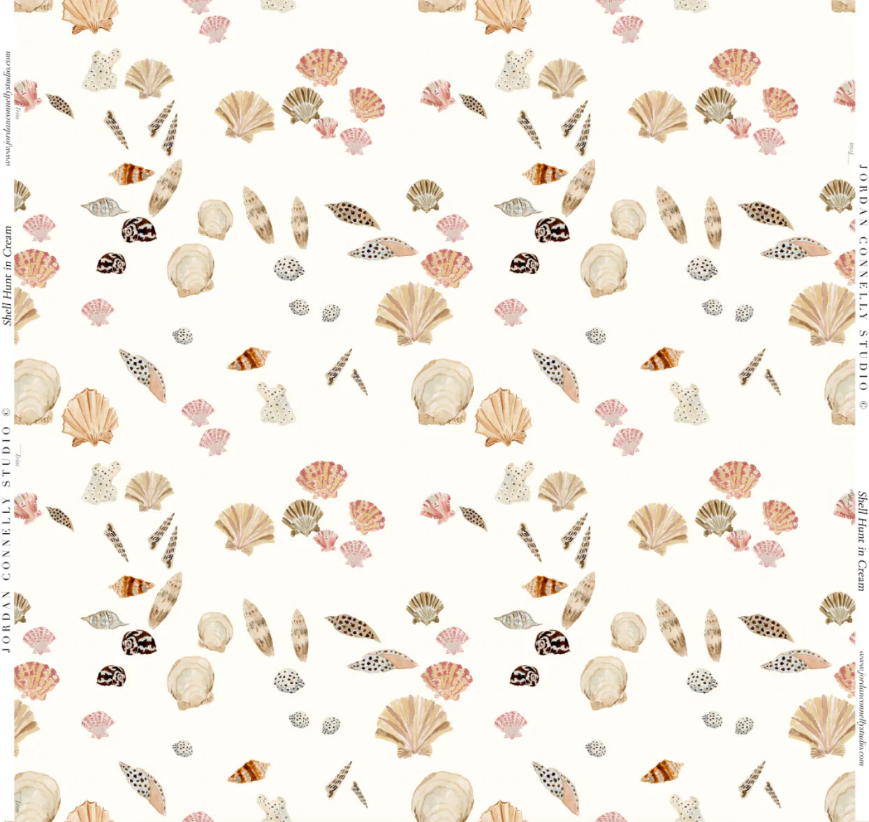Shell Hunt in Sand- Fabric