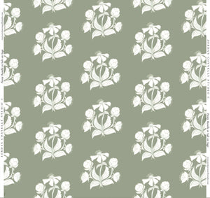 Peony Bundle in Salt on Sage- Fabric