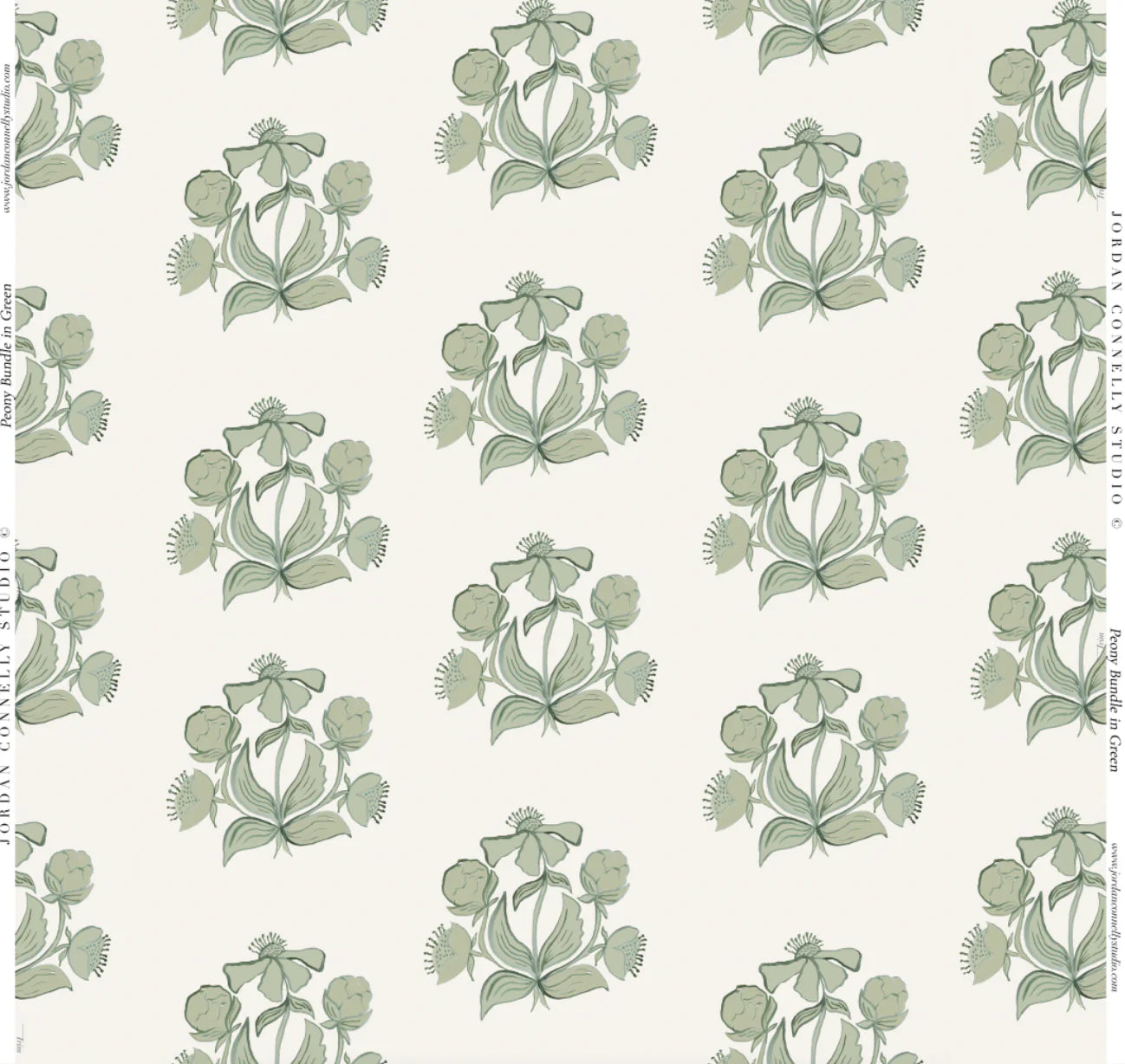 Peony Bundle in Garden- Fabric