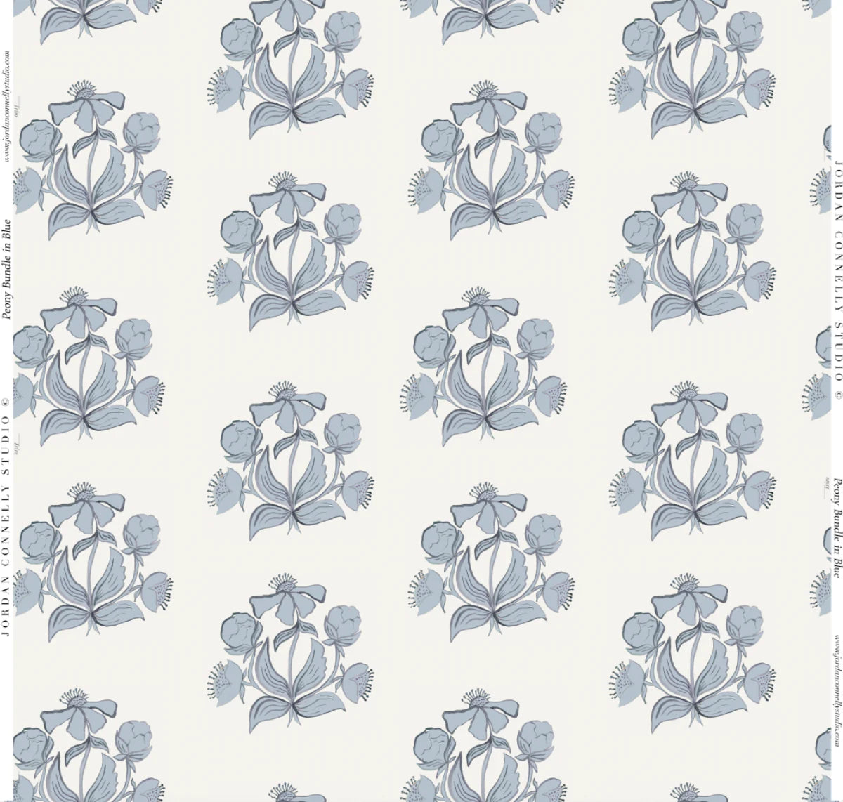 Peony Bundle in Blue- Fabric