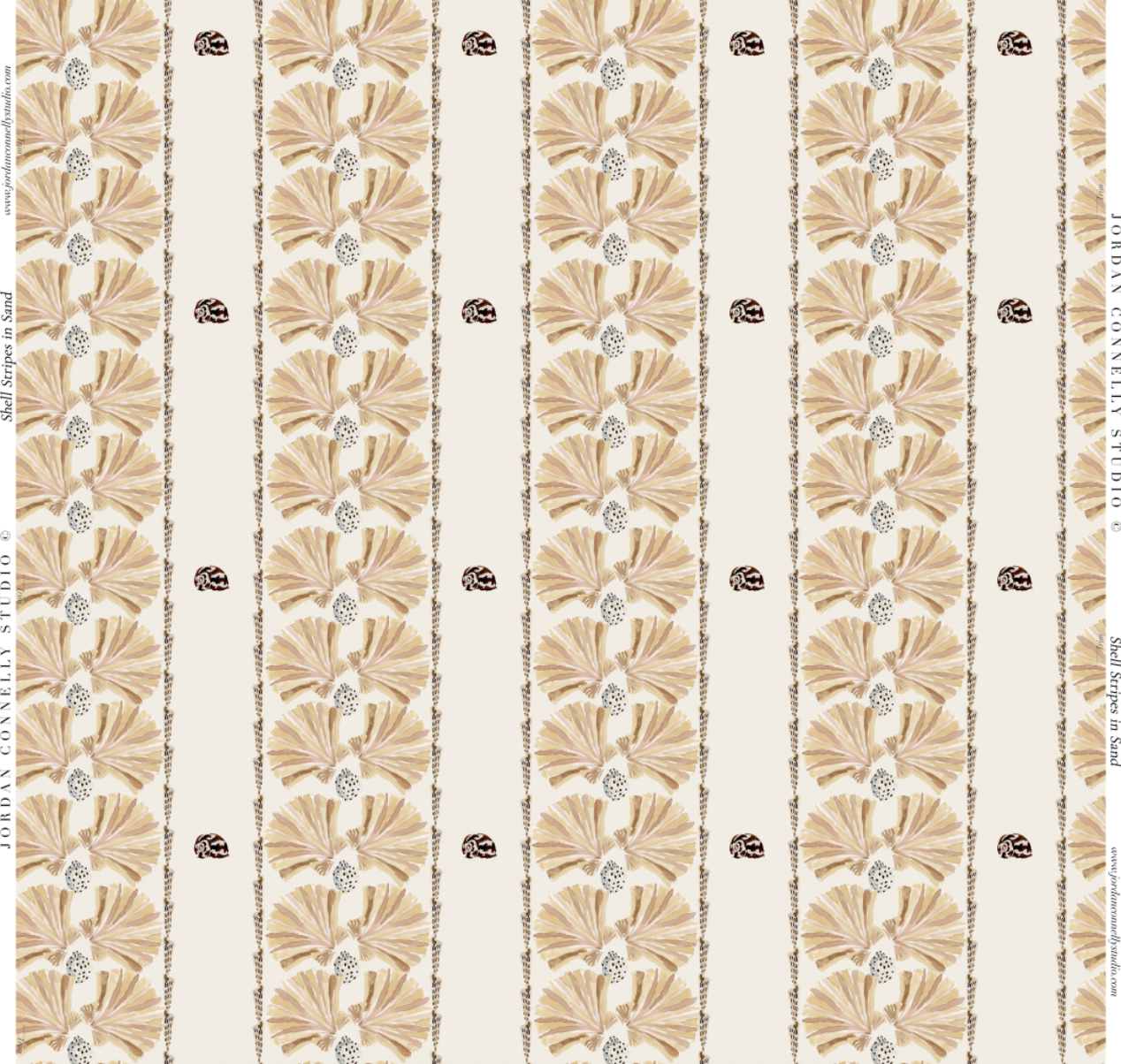 Shell Stripe in Sand- Wallpaper