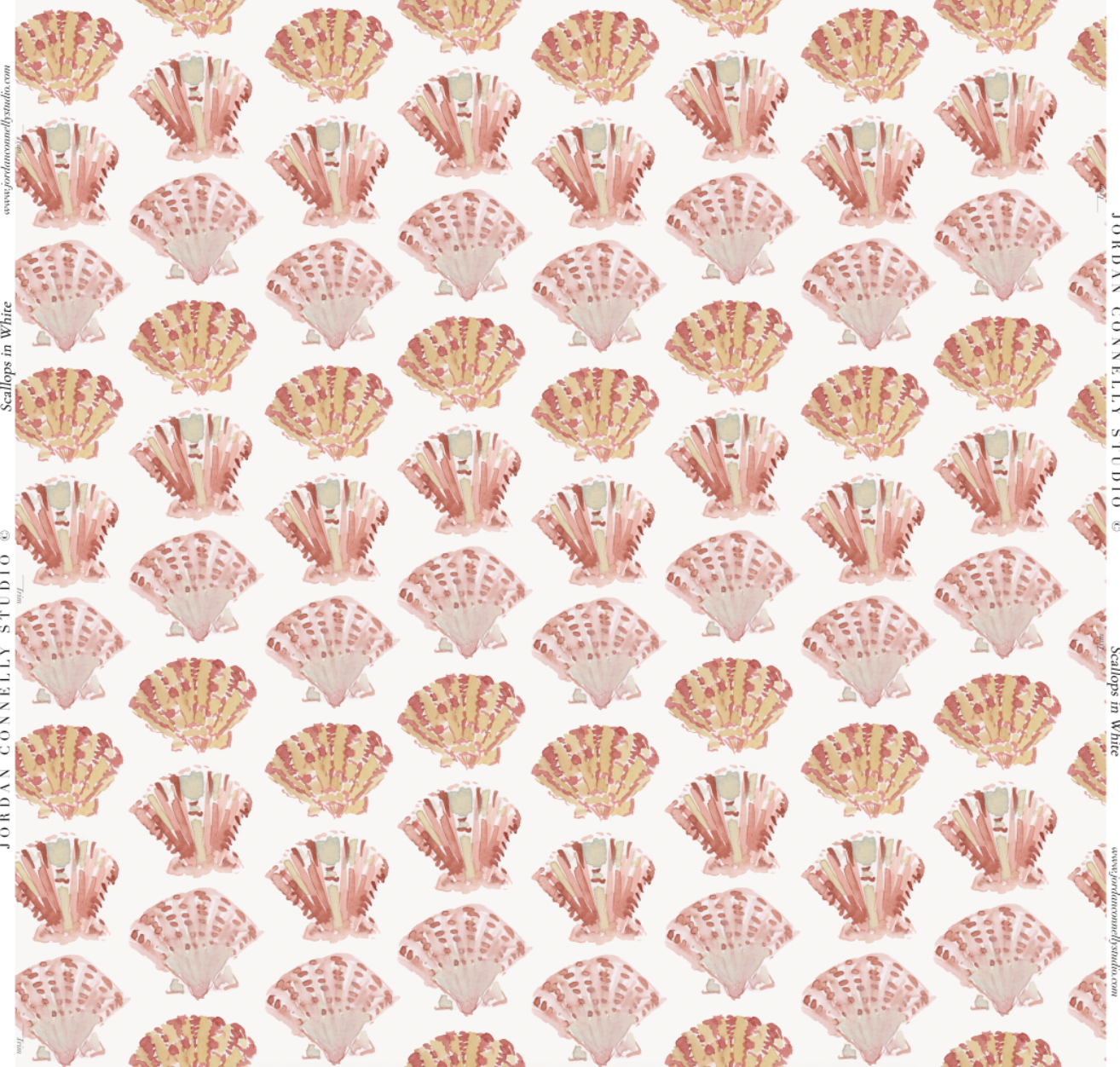 Scallops in White- Wallpaper