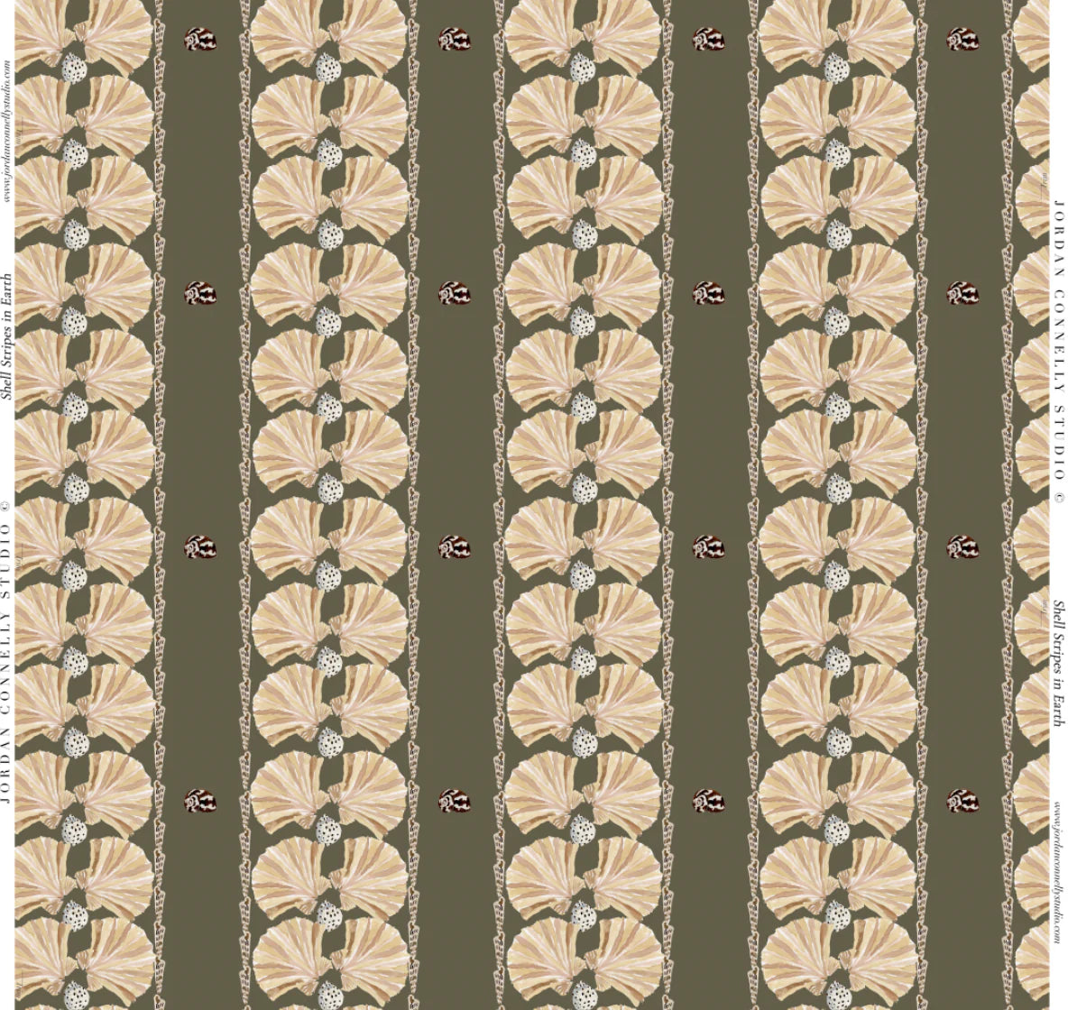 Shell Stripe in Earth- Fabric