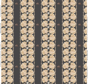 Shell Stripe in Coal- Fabric