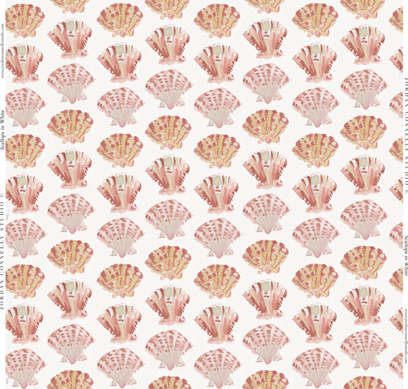 Scallops in White- Fabric