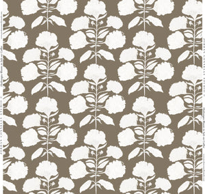 Hydrangea Bloom in Salt on Coffee- Fabric