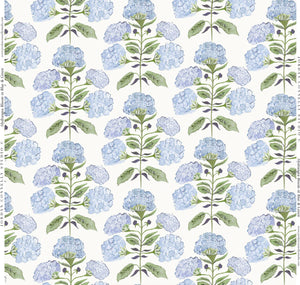 Hydrangea Bloom in Blue & Green- Fabric