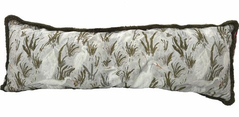 Large Lumbar Carolina Pillow Cover- Green Fringe