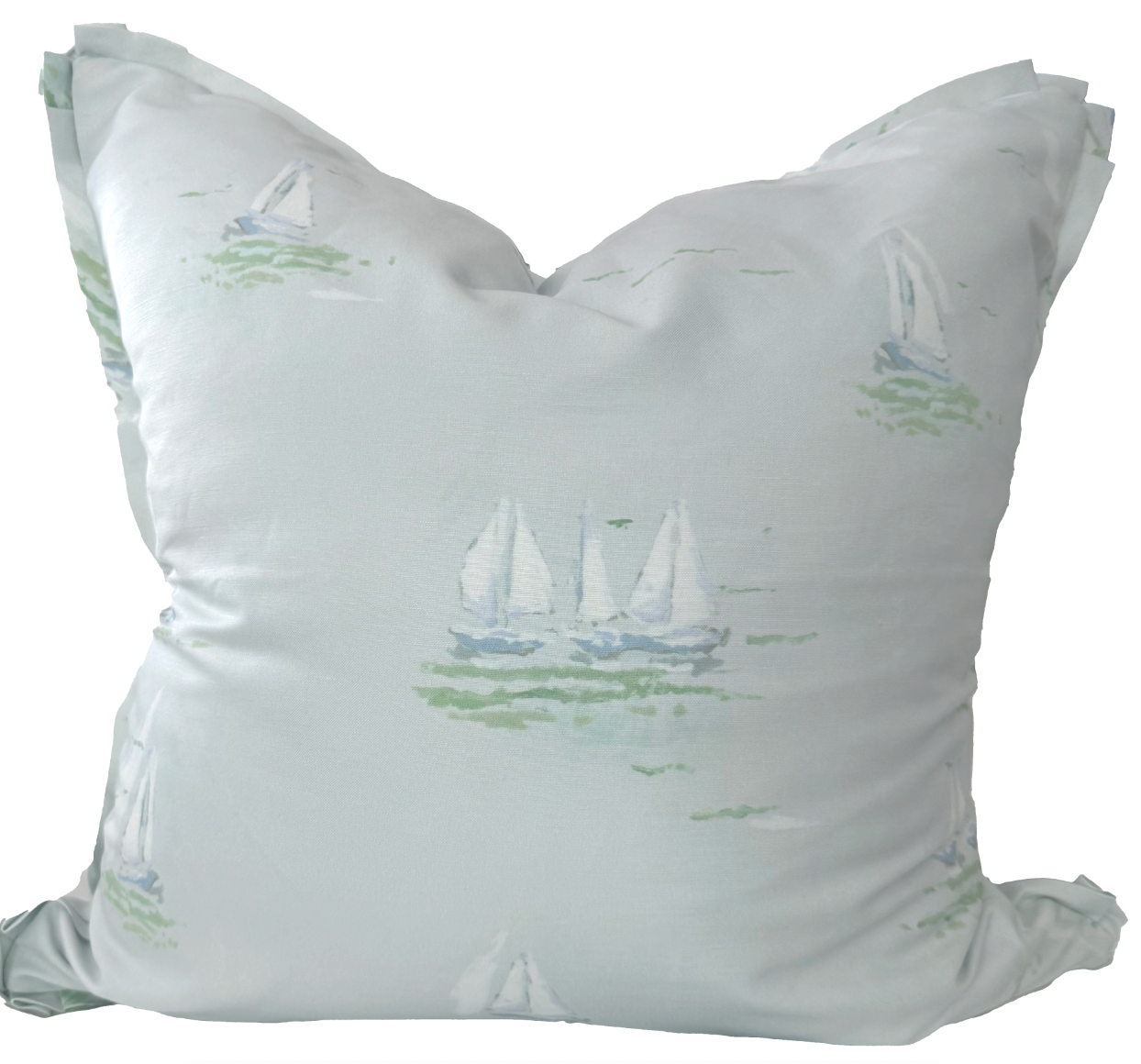 24x24 Sailboats for Pearce Pillow Cover- Self Flange