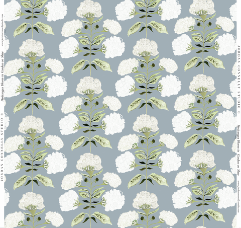 Hydrangea Bloom in Garden on Slate- Wallpaper