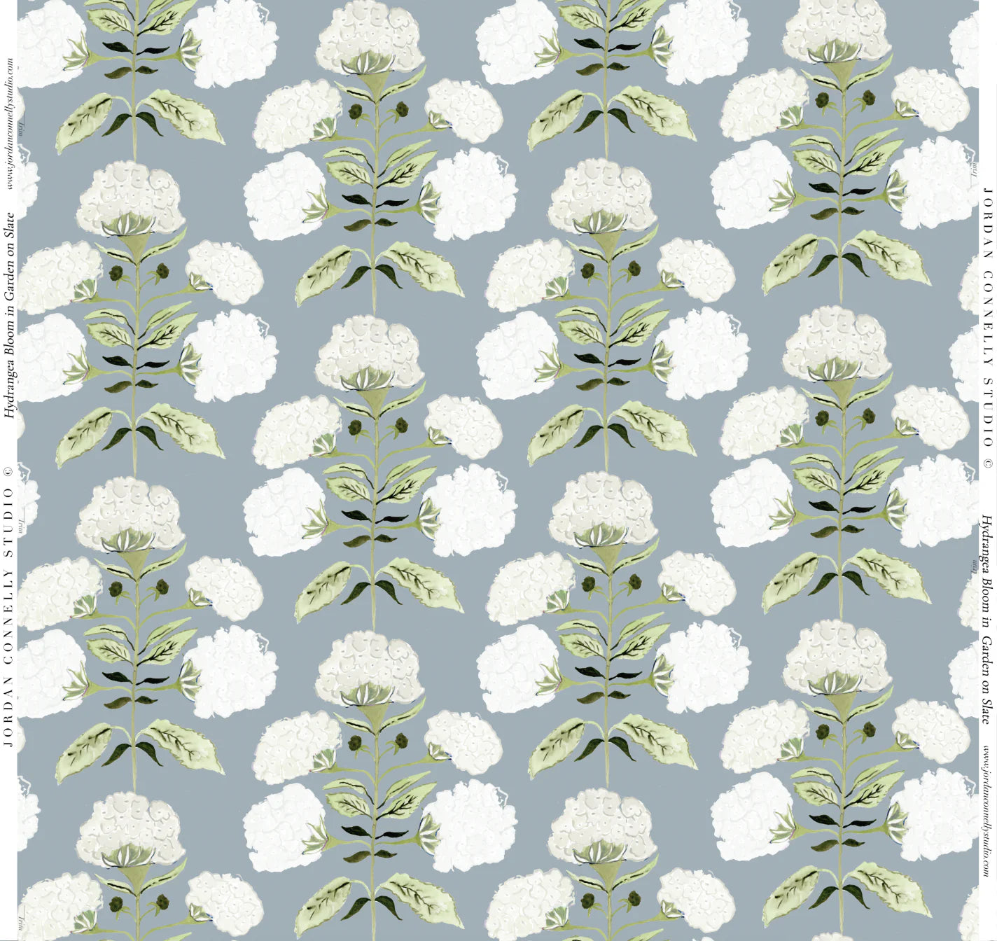 Hydrangea Bloom in Garden on Slate- Fabric