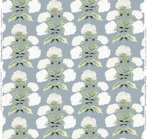 Hydrangea Bloom in Garden on Slate- Fabric