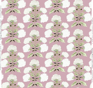 Hydrangea Bloom in Garden on Mauve- Fabric