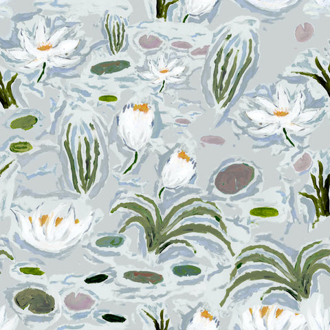 Waterlilies in Blue- Fabric