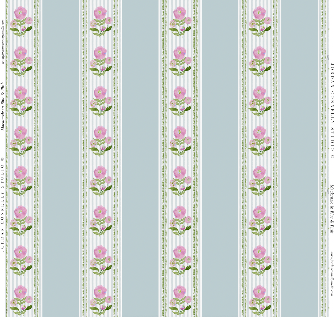 Mackenzie in Blush on Blue- Wallpaper
