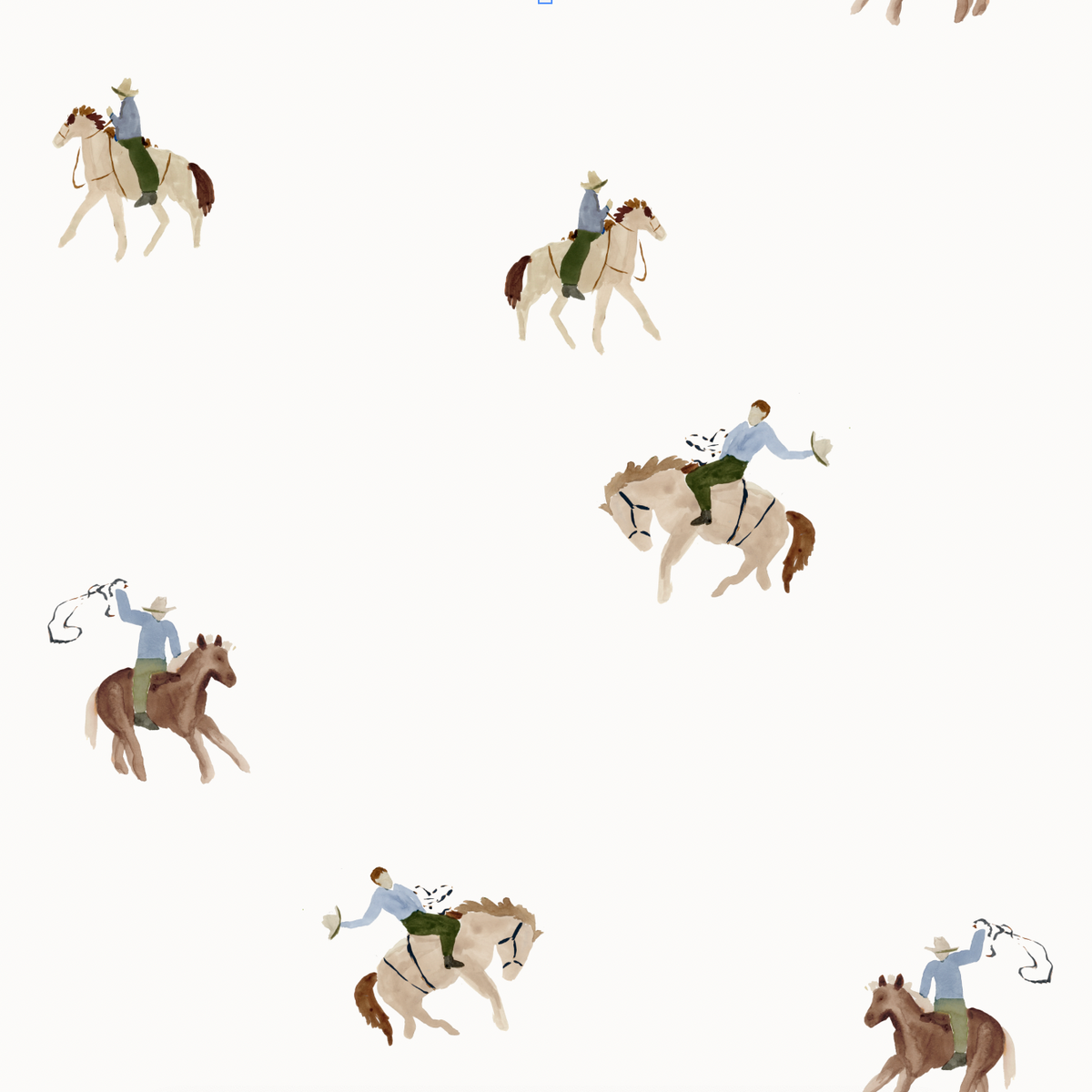 Cowboy Rodeo in Blue Wallpaper SWATCH – Jordan Connelly Studio