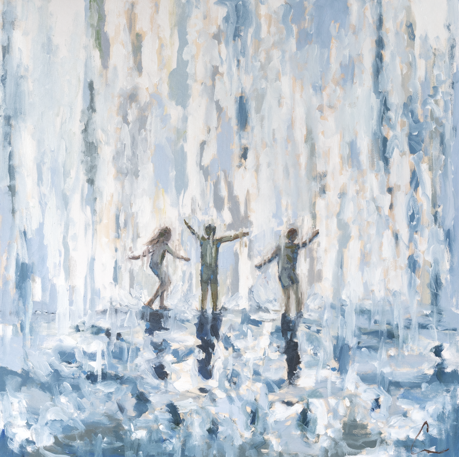 Washed by Water 3 (2f) - 30X30" (Comes Framed)