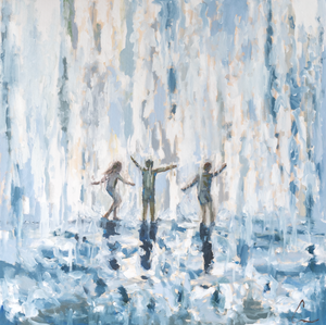 Washed by Water 3 (2f) - 30X30" (Comes Framed)