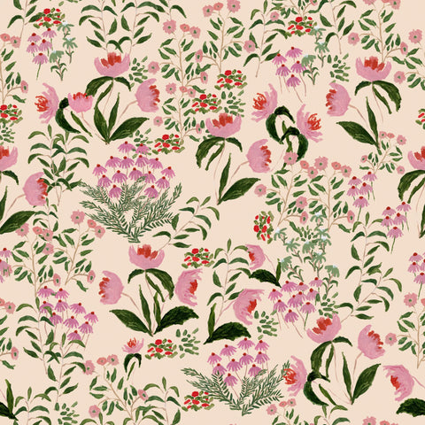 Wild French Garden in Blush- Fabric