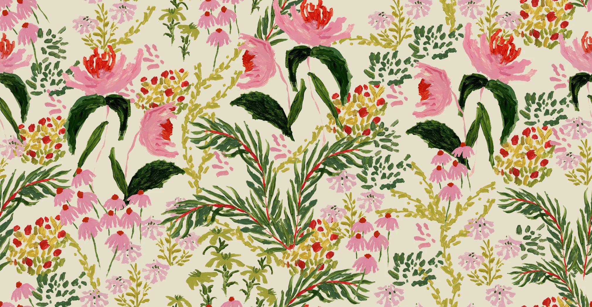 Wild French Garden in Chartreuse- Fabric