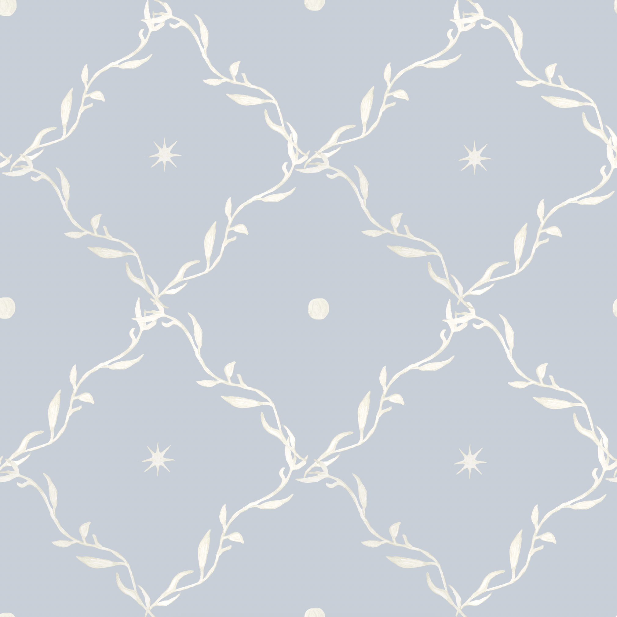 Celestial Trellis in Blue- Wallpaper