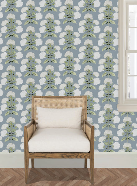 Hydrangea Bloom in Garden on Slate- Wallpaper