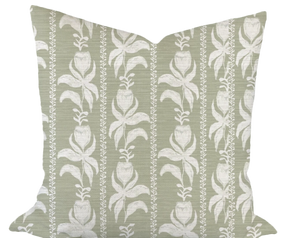 Blocked Tulips in Green Custom Pillow