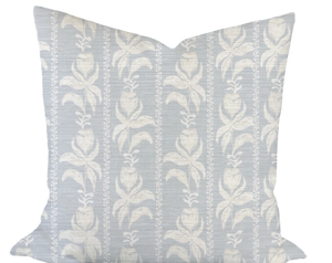 Blocked Tulips in Blue Custom Pillow