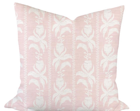 Blocked Tulips in Rose Custom Pillow