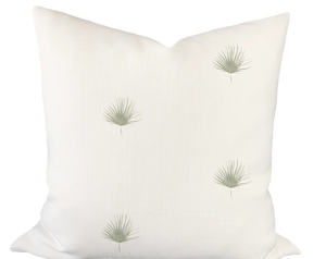 Mini Palm Frond in Sage Custom Pillow