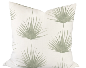 Palm Frond in Sage Custom Pillow