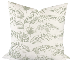 Wave of Palms in Sage Custom Pillow