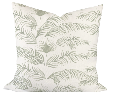 Wave of Palms in Sage Custom Pillow