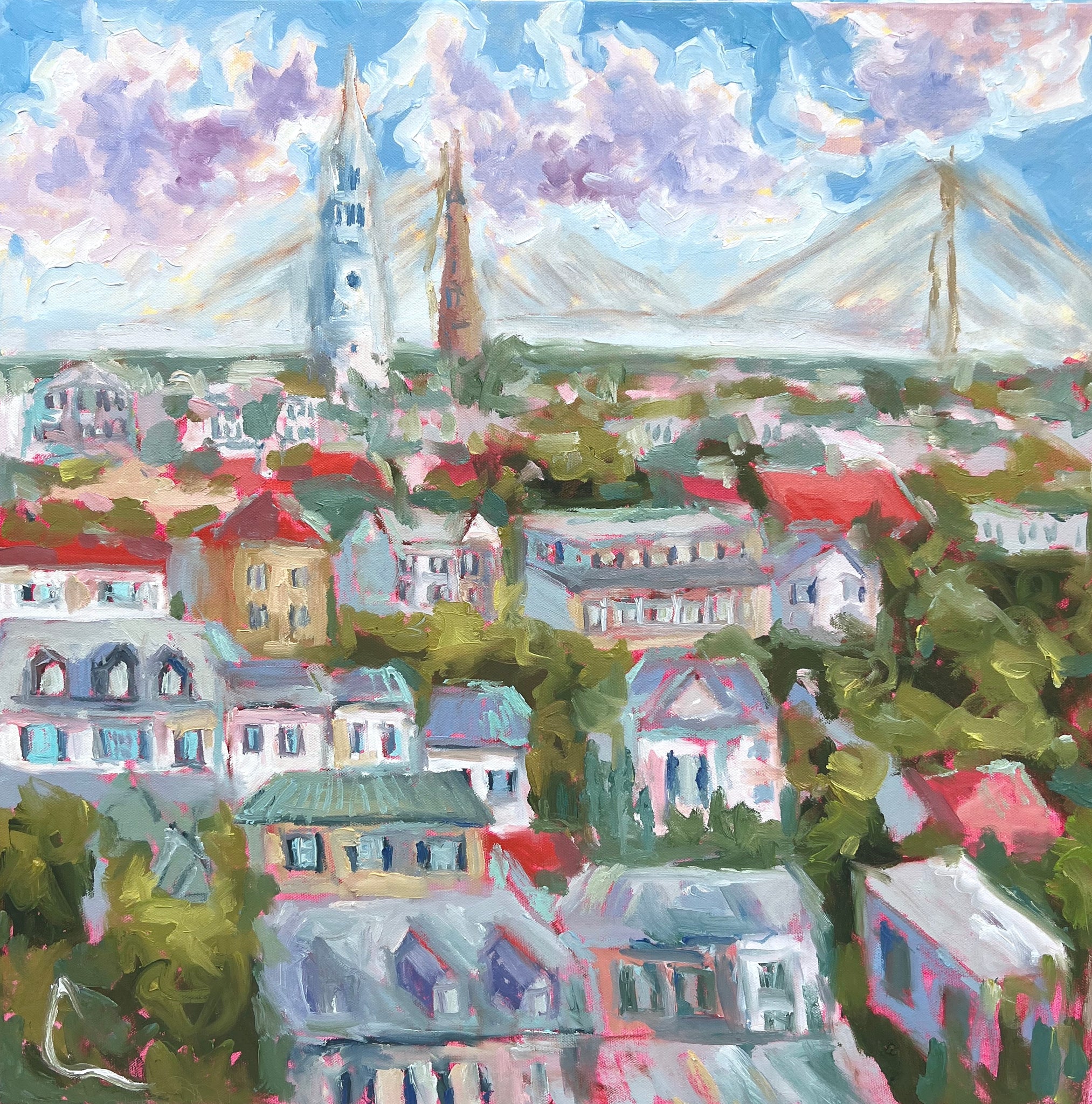 Holy City Steeples 3- 24x24