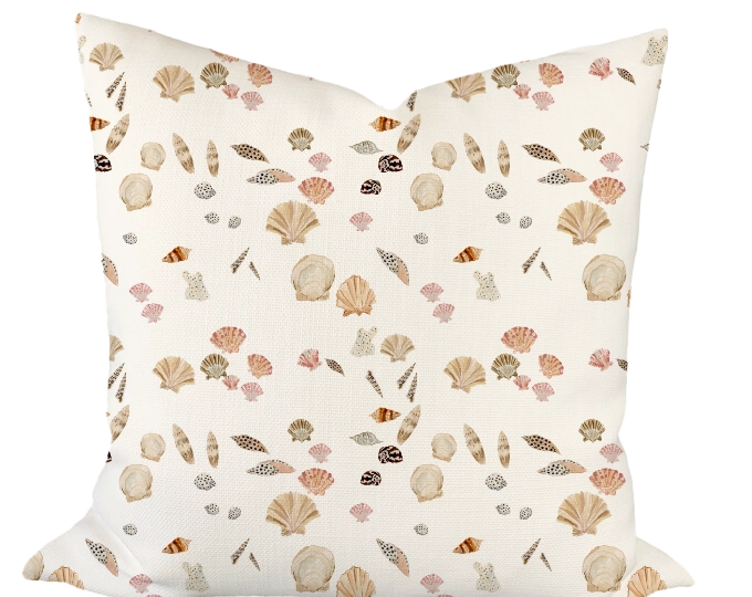 Shell Hunt in Cream Custom Pillow