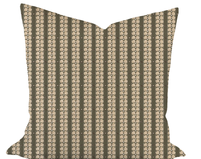 Shell Stripe in Earth Custom Pillow