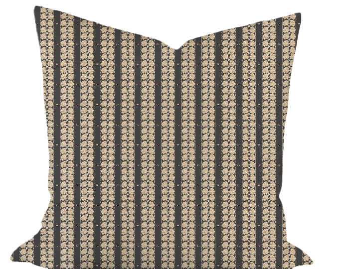 Shell Stripe in Coal Custom Pillow