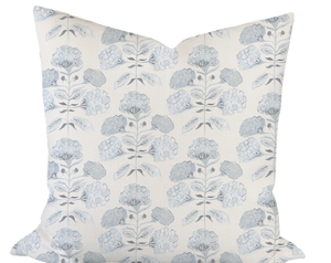 Hydrangea Bloom in Light Blue Custom Pillow